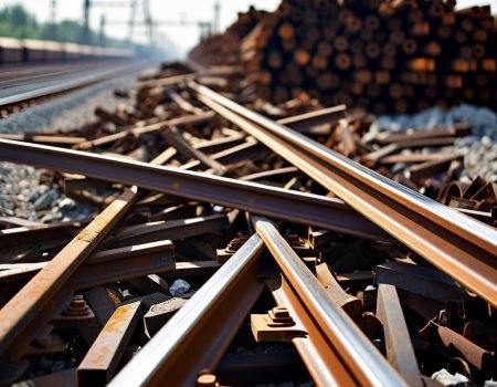Clean,Used,Rail,Track,Scrap,In,A,Large,Pile Clean,Used,Rail,Track,Scrap,In,A,Large,Pile