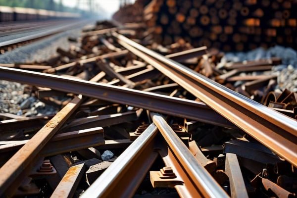 Clean,Used,Rail,Track,Scrap,In,A,Large,Pile Clean,Used,Rail,Track,Scrap,In,A,Large,Pile