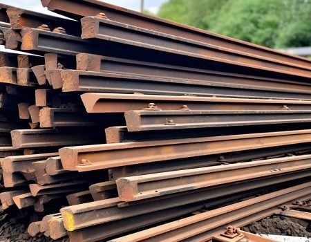 Clean,Used,Rail,Track,Scrap,In,A,Large,Pile,With Clean,Used,Rail,Track,Scrap,In,A,Large,Pile,With